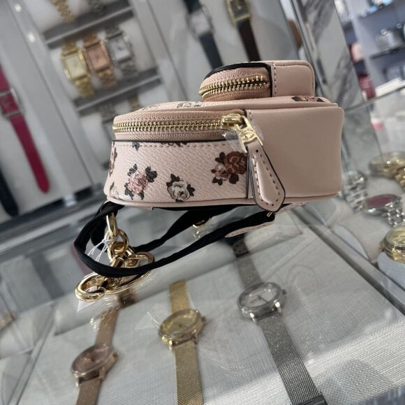 COACH MINI COURT BACKPACK BAG CHARM WITH ROSETTE PRINT CAA68 08XKE - Picture 4 of 11